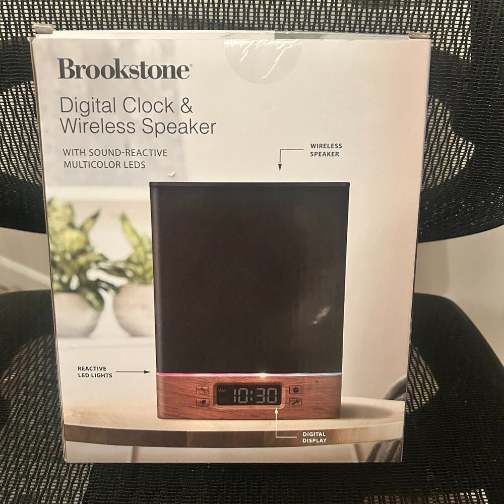 Brookstone Digital Clock & Wireless Speaker